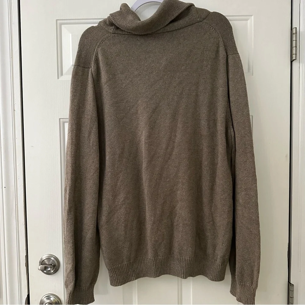 J. Crew Men's Cotton Pullover Sweater Taupe Brown Toggle